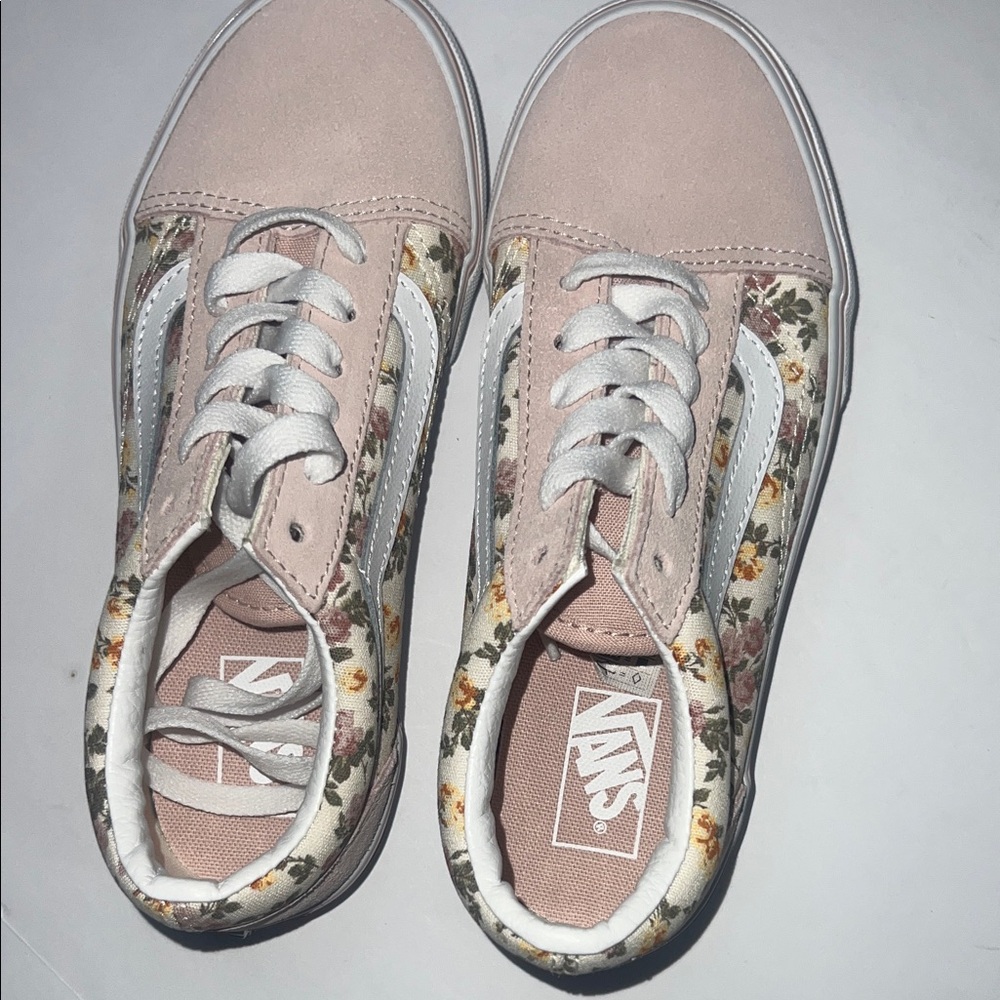 Vans Youth Blush and Floral Canvas Sneakers size 2.5 - Picture 7 of 9